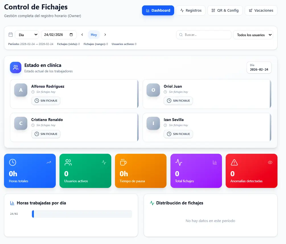 Control de fichajes con QR